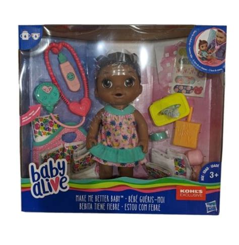 Baby Alive Make Me Better Baby Doll African American Check Temp Drinks