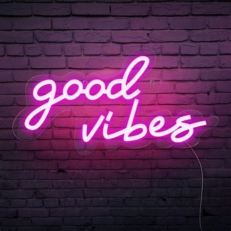 Mede Good Vibes Neon Signneon Light Powered By Usb With Switch Pink