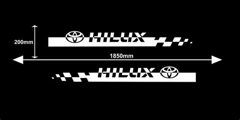 Toyota Hilux 2pcs Side Stripe Body Decal Vinyl Graphics Sticker Logo