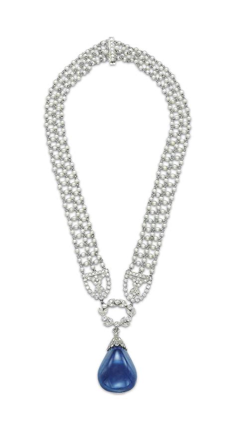 A Belle Epoque Sapphire Pearl And Diamond Necklace Christies
