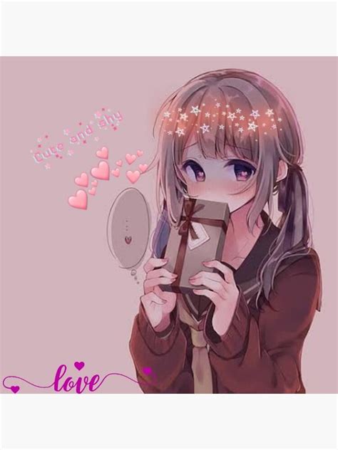 Cute And Shy Anime Girl Sticker By Maheamim25 Redbubble