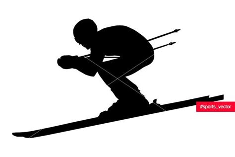 Downhill Man Athlete Skiing To Competition In Alpine Skiing Black