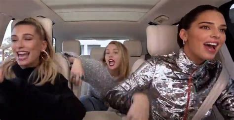 kendall jenner hailey bieber and miley cyrus have a ‘party in the usa on ‘carpool karaoke