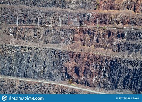 Geological Layers Of The Earth Iron Ore Opencast Mine Stock Image