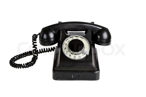 Old Fashioned Phone Isolated On A White Background Stock Photo