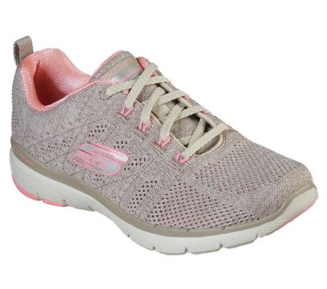 Skechers Shoes Natural Pink Memory Foam Women Sport Comfort Sneaker