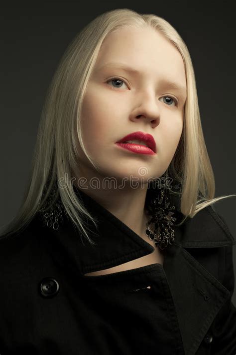 Portrait Of Beautiful Fashionable Model With Natural Blond Hair Stock