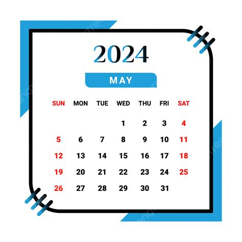 Gambar Kalendar Bulan Mei 2024 Dengan Warna Hitam Dan Biru Langit
