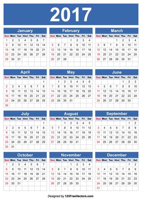 2017 Calendar Vector Editable By 123freevectors On Deviantart