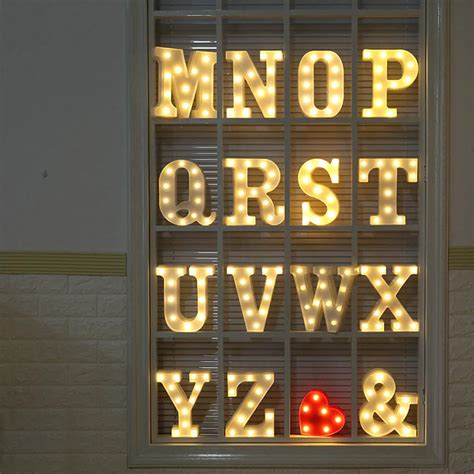 26 Letters Led Night Light Marquee Sign Alphabet Warm White Decoration