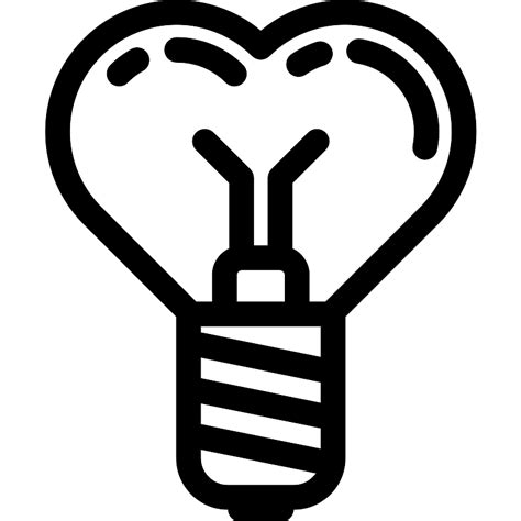 Heart Shaped Light Bulb Vector Svg Icon Svg Repo