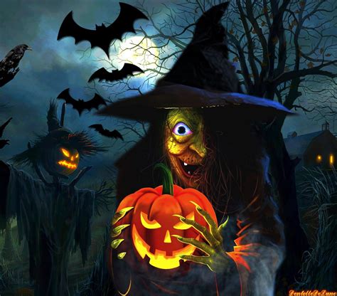 🎃 Image Halloween Sorcière Et Citrouille Animé Happy Halloween