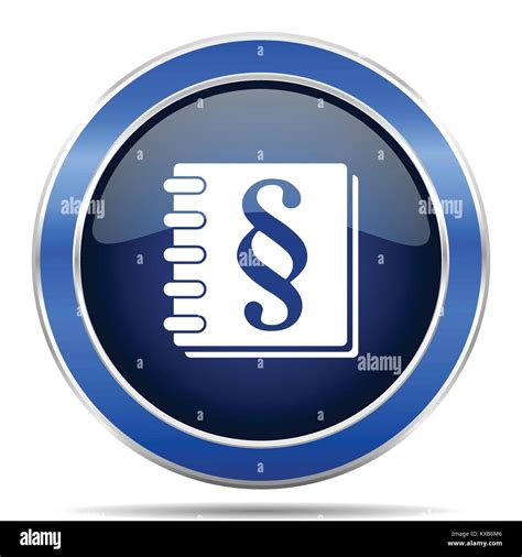 Law Vector Icon Modern Design Blue Silver Metallic Glossy Web And