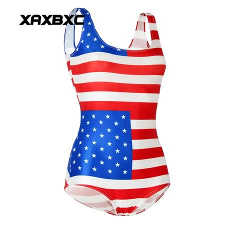 xaxbxc 1194 summer sexy girl swimwear bodysuit stars and stripes usa flag 3d prints one piece