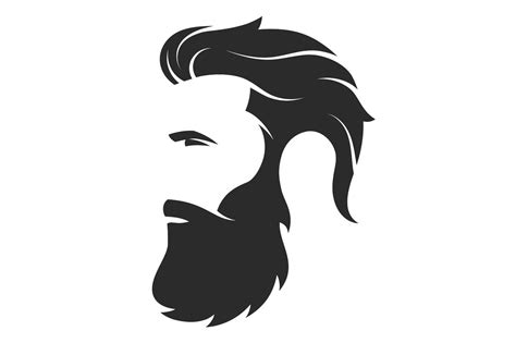 Silhouette Of A Bearded Man Hipster Style Barber Shop Emblem Beard