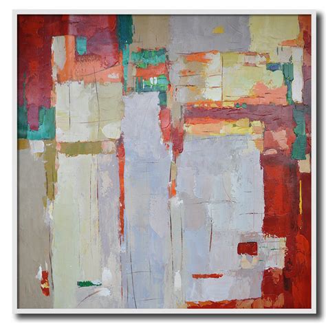 Large Contemporary Painting Red Grey Orange Great Big