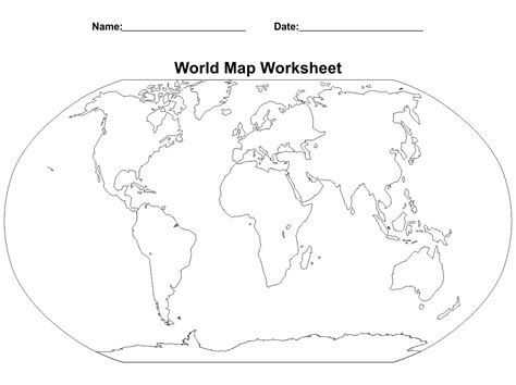 10 Best World Map Worksheet Printable Pdf For Free At Printablee Map