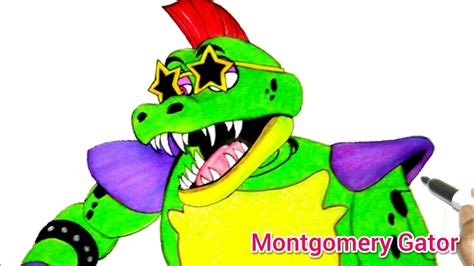 How To Draw Montgomery Gator Five Night At Freddys Security Breach