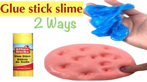 Glue Stick Slime 2 Ways Jiggly And Fluffy Slime With Glue Sticks No Baking Soda Or Liquid