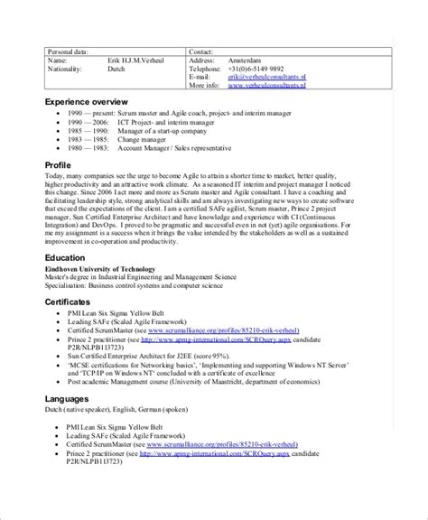 On this page you will find a link to a professionally written english teacher cv template and also get tips on what points to focus on in your cv. Scrum Master Resume Example - Resume Sample