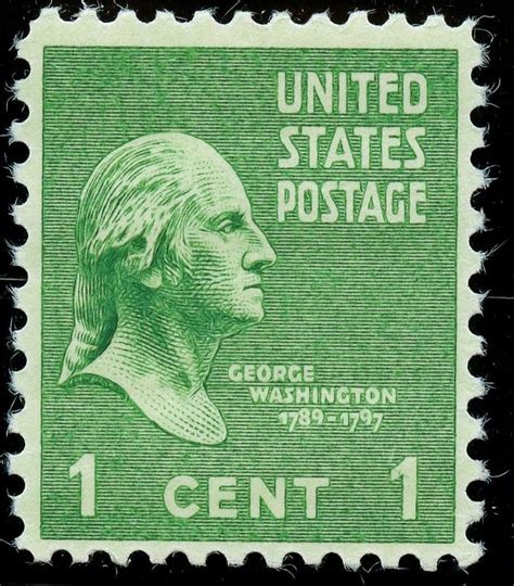 United States Postal Service 1 Cent George Washington Stamp Digital Art