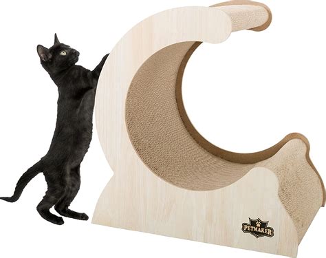 Cat Scratching Post Wood And Cardboard Incline Vertical