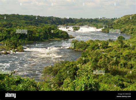 View Of The Karuma Falls On The Victoria Nile River In Uganda Stock