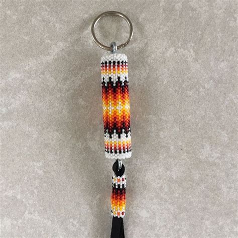 Navajo Peyote Stitch Beadwork Keychain Beaded Keychains Peyote