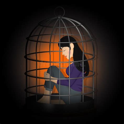 Woman Trapped In The Cage Stock Illustration Illustration Of Manipulator
