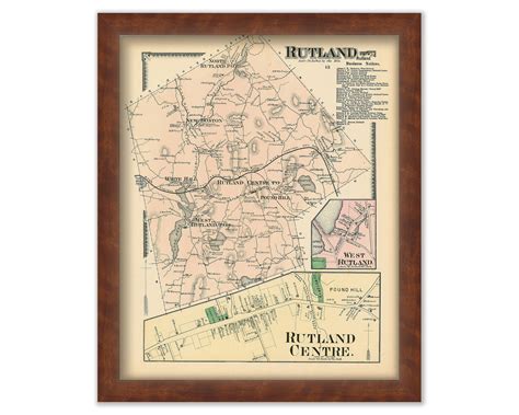 Town Of Rutland Massachusetts 1870 Map