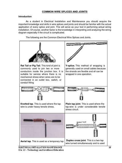 Common Wire Splices And Joints Pdf Electrical Wiring Wire