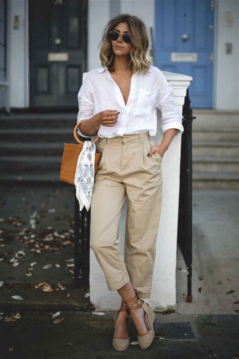 28 Elegant Beige Linen Pants Outfit Ideas Fashion