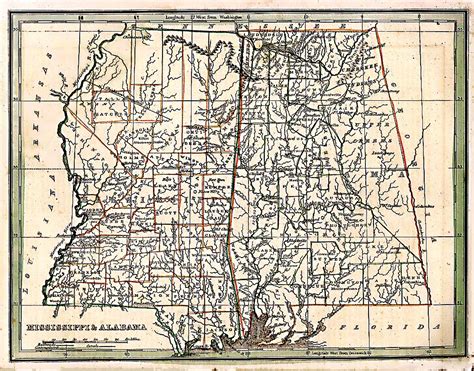 Map Of Mississippi And Alabama Vector U S Map