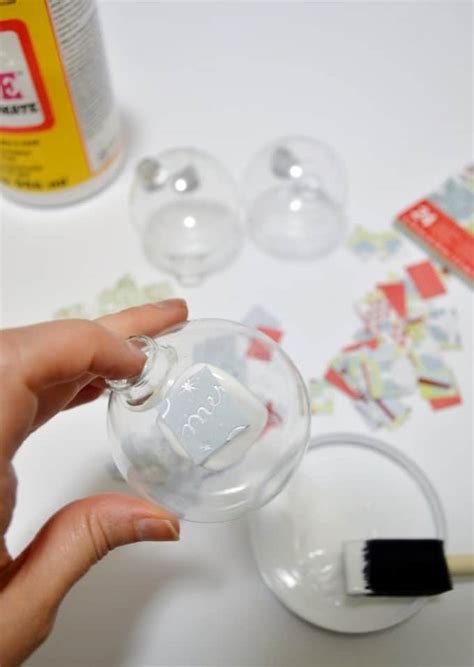 Diy Christmas Ornaments How To Mod Podge Glass Ornaments