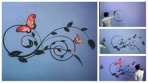 Beautiful Butterfly Wall Painting Design For Living Room Wallpainting