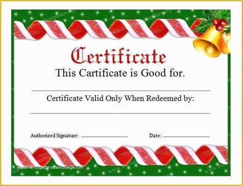 Free Printable Christmas T Certificate Template Word Of 20 Christmas