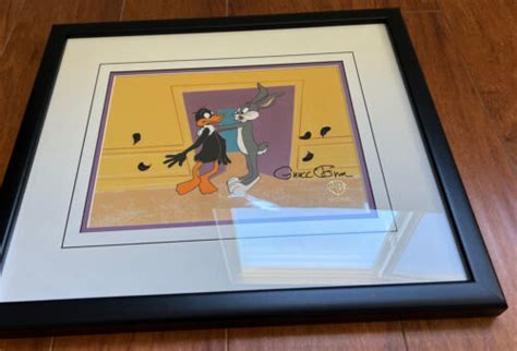 Signed Chuck Jones Bugs Bunny Daffy Duck Warner Brothers Framed Ltd Cel