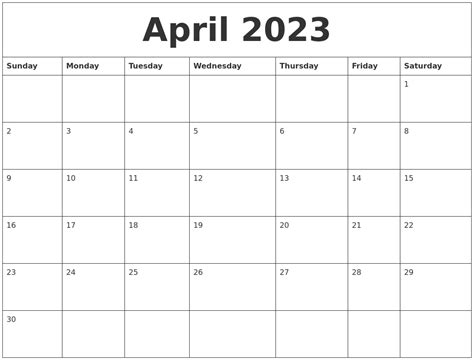 April 2023 Calendar Word Template Printable Word Searches