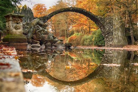 Circle Bridge Known As Devils Bridge Forms A Stunning Optical Illusion