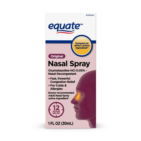 Equate Maximum Strength Nasal Spray Fast Powerful Congestion Relief For Colds And Allergies 1