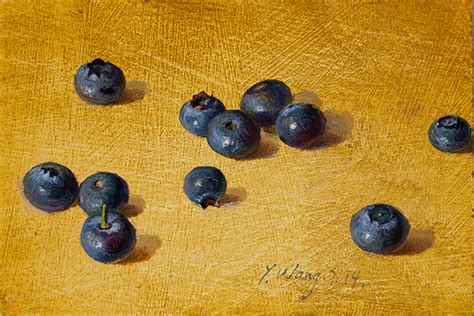 Wang Fine Art Blueberries Daily Painting A Day Still Life Food