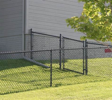 Residential Black Chain Link Single Swing Gate Americas Fence Store