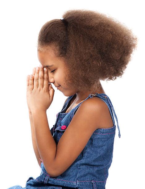 Cute Little Pretty Girl Kneeling And Praying Stock Photos Pictures