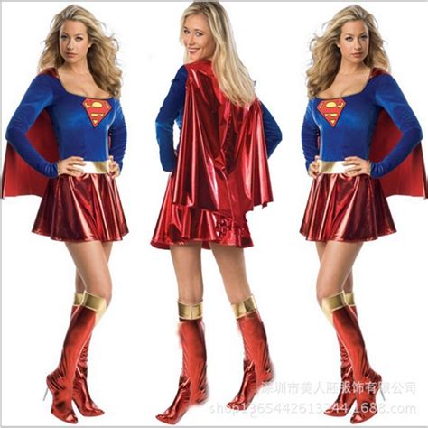 High Quality Women Supergirl Halloween Costumes Womens Cosplay Sexy
