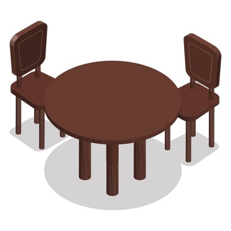 Mesa isométrica con sillas - Descargar PNG/SVG transparente png image