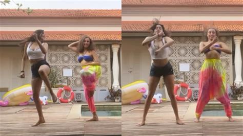 janhvi kapoor flaunts her dance moves on cardi b s song up again in latest poolside video