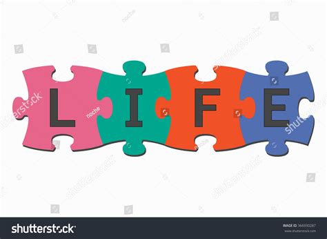 Word Puzzle Pieces Life Stock Vector Royalty Free 366930287