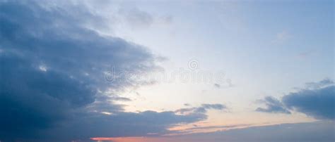 Evening Blue Sky With Moderate Clouds Stock Photo Image Of Color