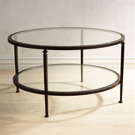 We have round wood coffee tables, and wood and glass coffee tables, rectangle coffee tables, and coffee tables with drawers. Lincoln Glass Top Round Coffee Table Bronze | Round glass ...