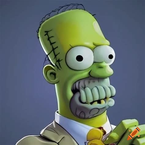 Homer Simpson As A Zombie Illustration On Craiyon
